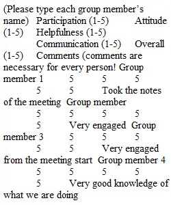 Lab 2 - Team Member Evaluation